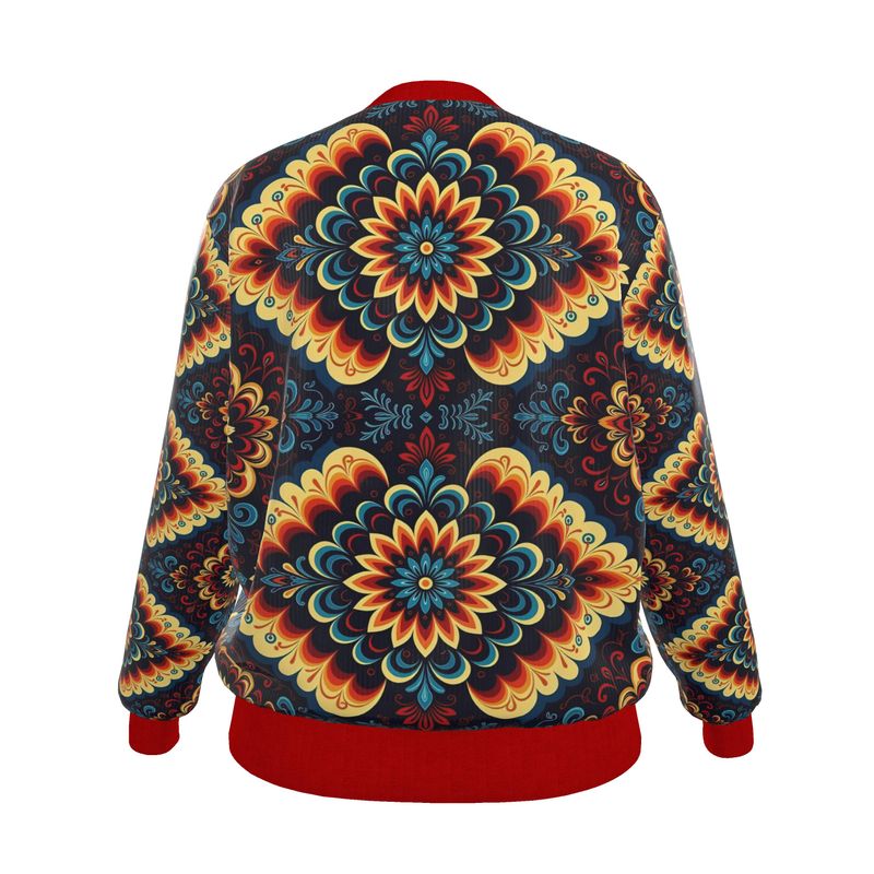Fiesta Flow — Women’s Reversible Silk Bomber Jacket Sacred Harmony Collection | Double Spirit
