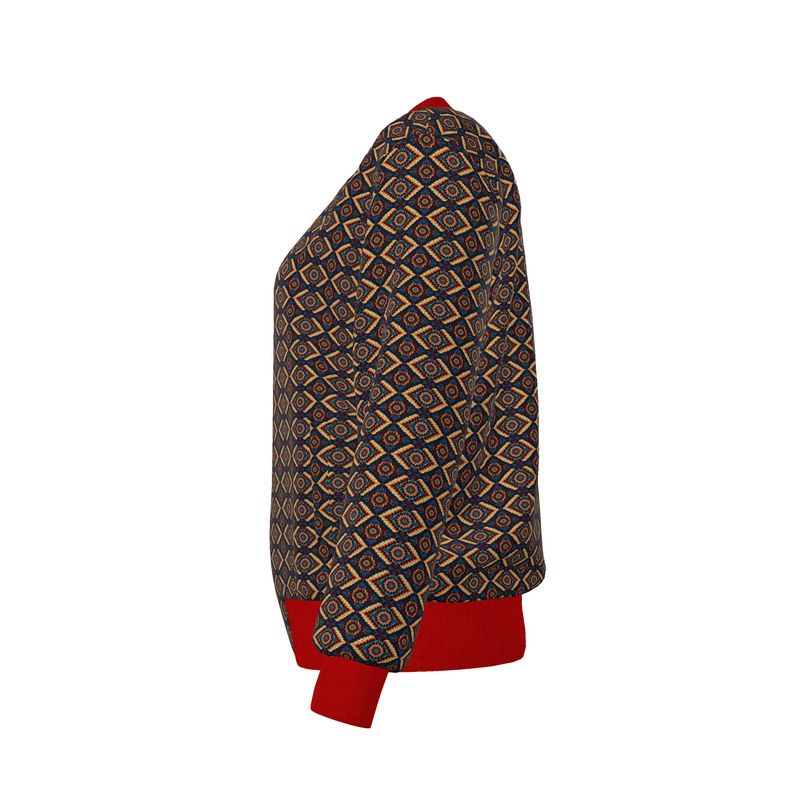 Fiesta Flow — Women’s Reversible Silk Bomber Jacket Sacred Harmony Collection | Double Spirit