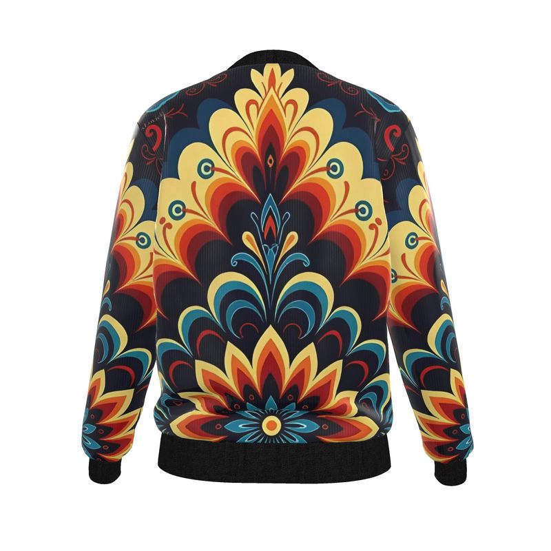 Origin in Motion — Women’s Reversible Silk Bomber Jacket - Sacred Harmony Collection | Double Spirit