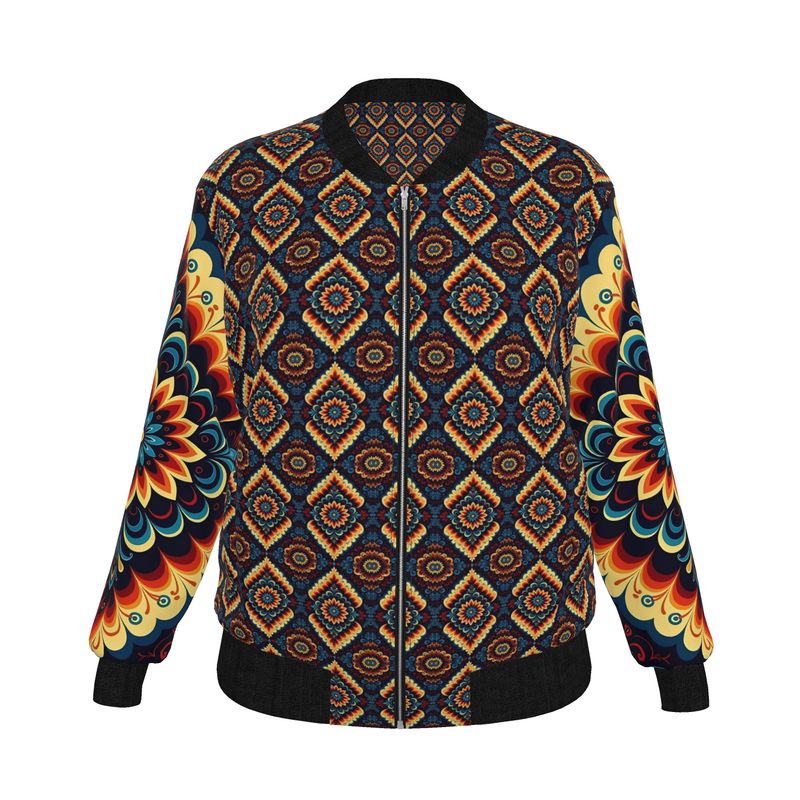 The Cosmos — Women’s Reversible Silk Bomber Jacket Sacred Harmony Collection | Double Spirit