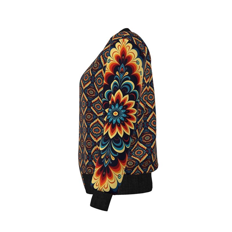 The Cosmos — Women’s Reversible Silk Bomber Jacket Sacred Harmony Collection | Double Spirit