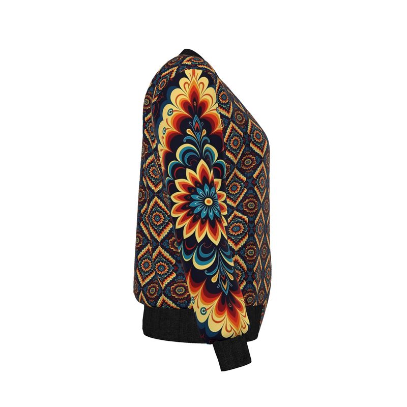 The Cosmos — Women’s Reversible Silk Bomber Jacket Sacred Harmony Collection | Double Spirit