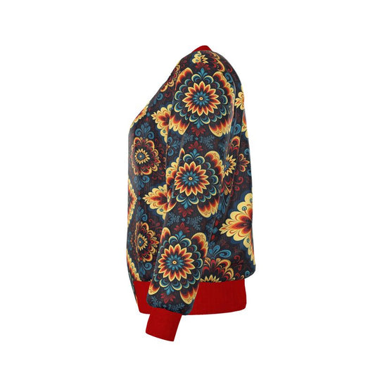 Fiesta Flow — Women’s Reversible Silk Bomber Jacket Sacred Harmony Collection | Double Spirit