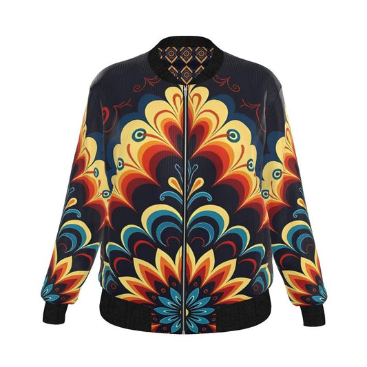 INFINA | Origin in Motion & Cosmos | Dual Spirit — Women’s Reversible Silk Bomber Jacket | Sacred Harmony Collection | Limited Edition