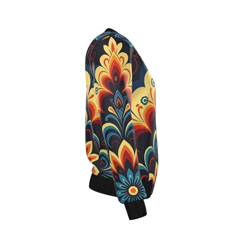 Origin in Motion — Women’s Reversible Silk Bomber Jacket - Sacred Harmony Collection | Double Spirit