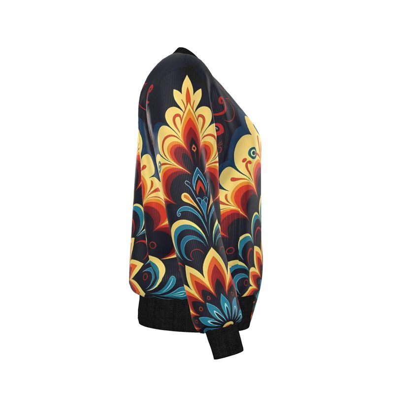 INFINA | Origin in Motion & Cosmos | Dual Spirit — Women’s Reversible Silk Bomber Jacket | Sacred Harmony Collection | Limited Edition