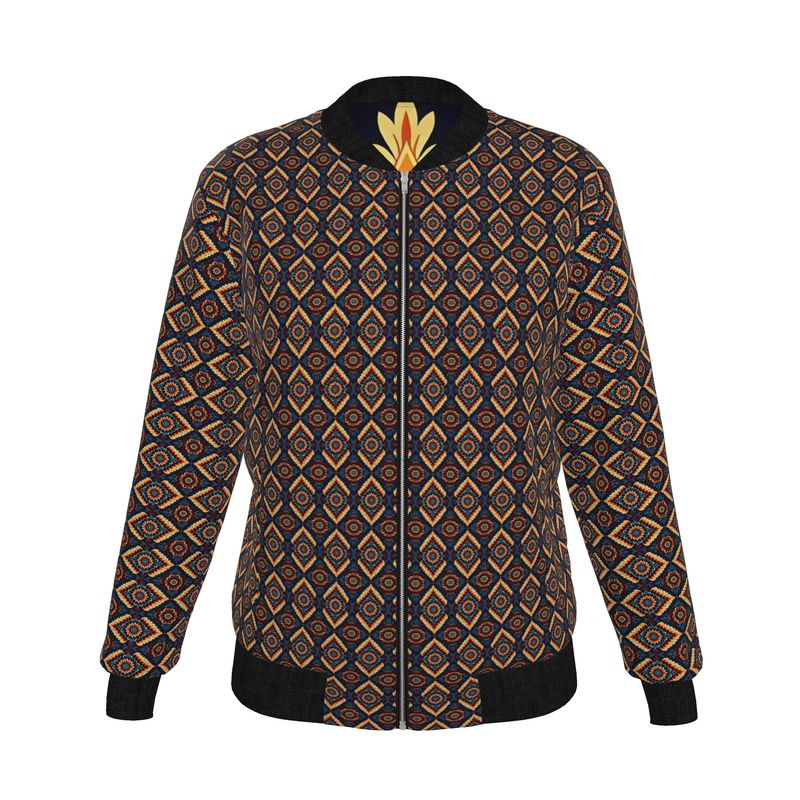 Origin in Motion — Women’s Reversible Silk Bomber Jacket - Sacred Harmony Collection | Double Spirit