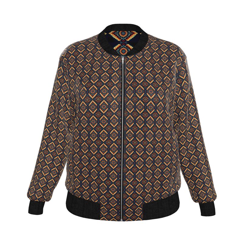 COSMINA | Cosmos &amp; Resonance | Dual Spirit — Women’s Reversible Silk Bomber Jacket | Sacred Harmony Collection | Limited Edition