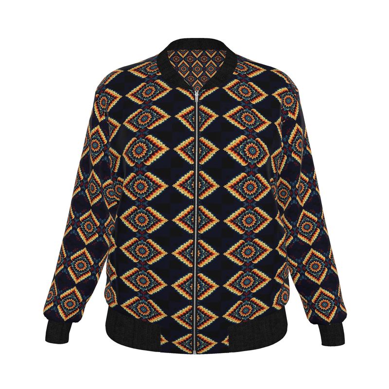 COSMINA | Cosmos &amp; Resonance | Dual Spirit — Women’s Reversible Silk Bomber Jacket | Sacred Harmony Collection | Limited Edition