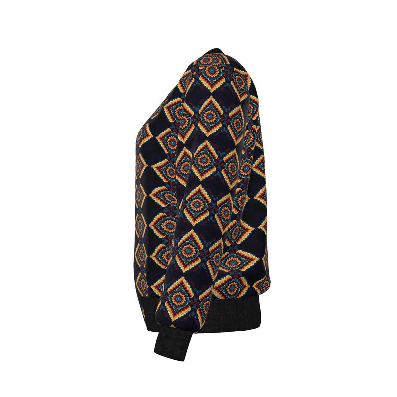 COSMINA | Cosmos &amp; Resonance | Dual Spirit — Women’s Reversible Silk Bomber Jacket | Sacred Harmony Collection | Limited Edition
