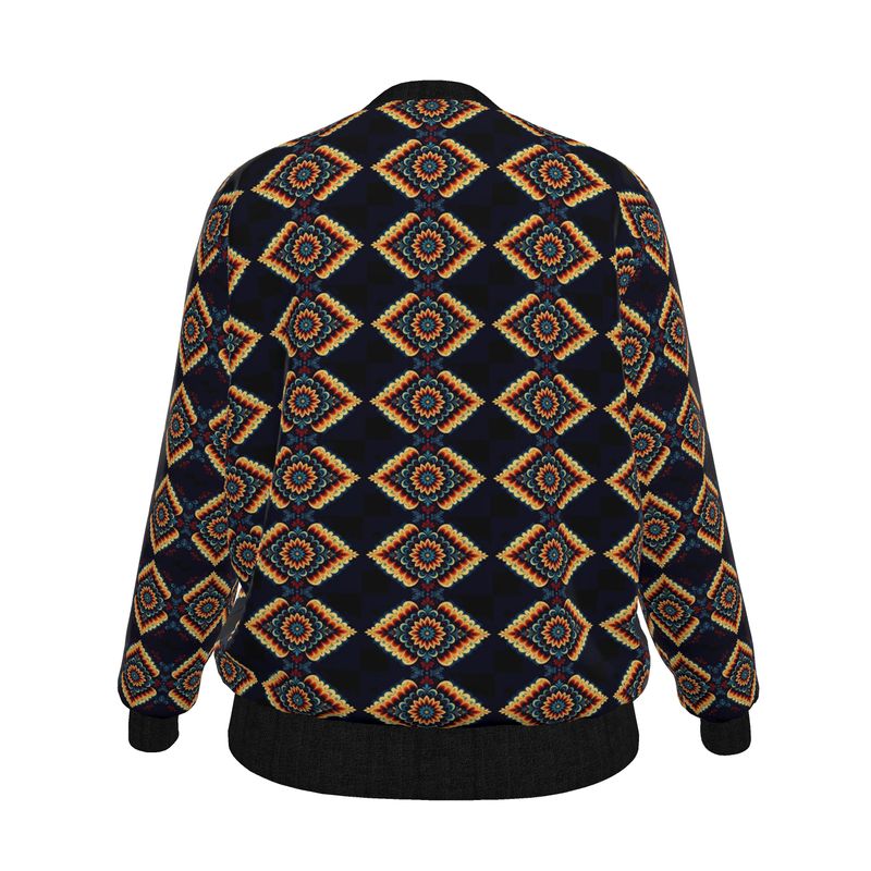COSMINA | Cosmos &amp; Resonance | Dual Spirit — Women’s Reversible Silk Bomber Jacket | Sacred Harmony Collection | Limited Edition
